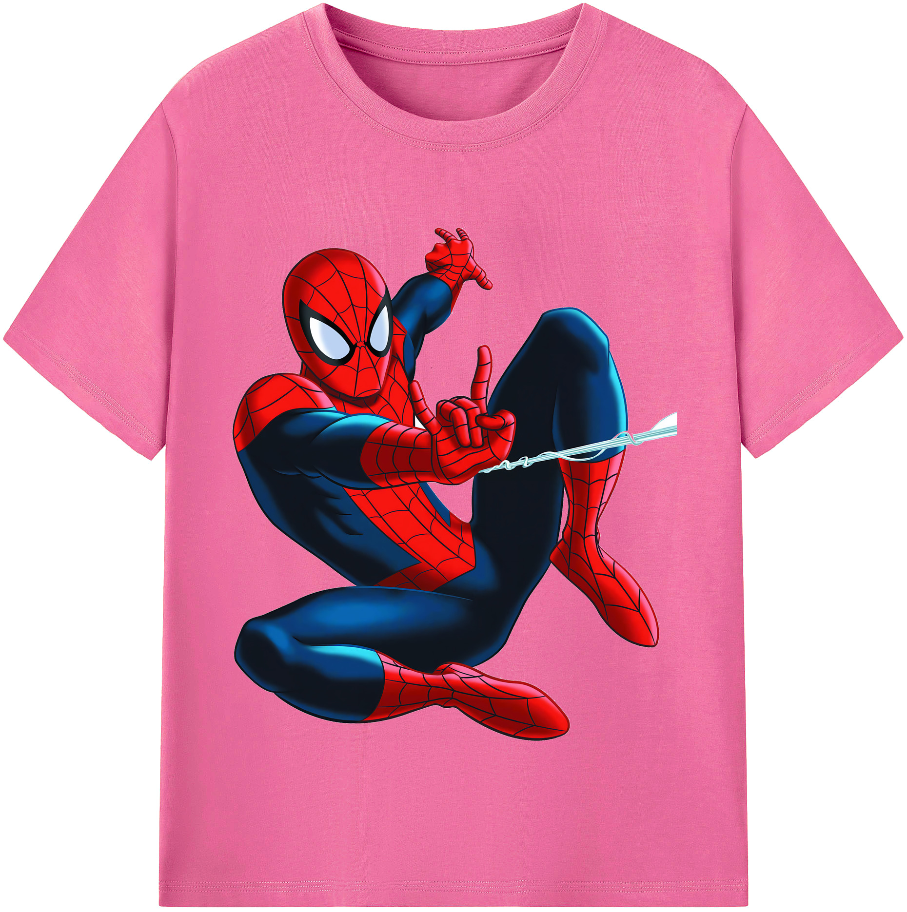 （画像用） Spider Man スパイダーマン レディースカジュアルプリントTシャツ（綿100％）